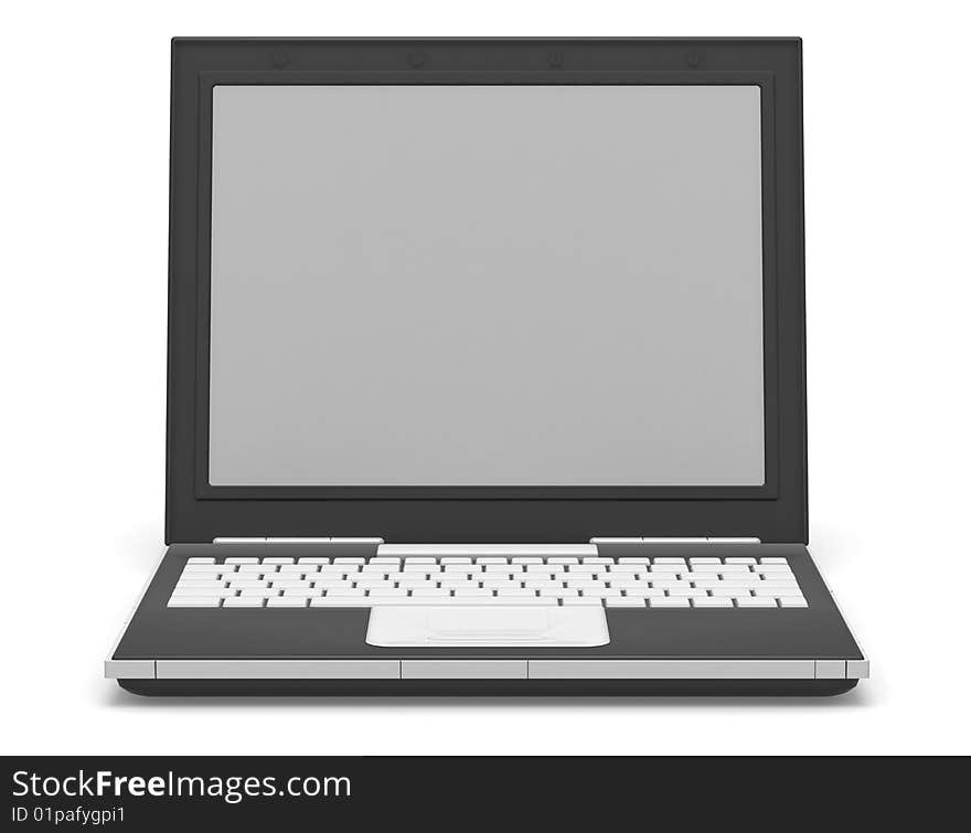 Blank isolated laptop with copyspace. Blank isolated laptop with copyspace