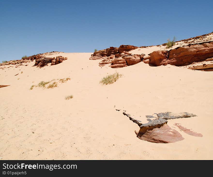 Landscape of the desert in Egypt