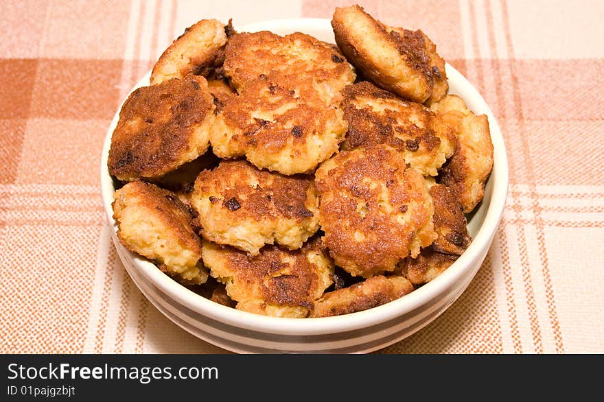 Cutlets on a brown background