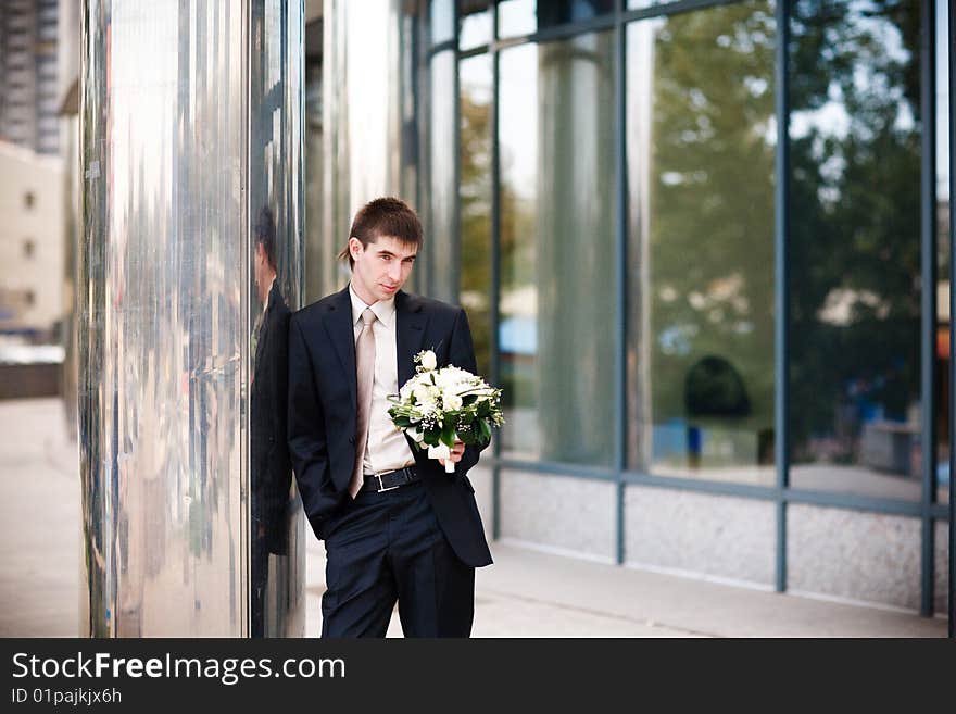 Groom waiting for a bride