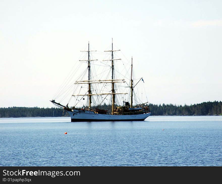 The Picton Castle at anchor in Lahave Dublin Shore Lunenburg County Nova Scotia Canada