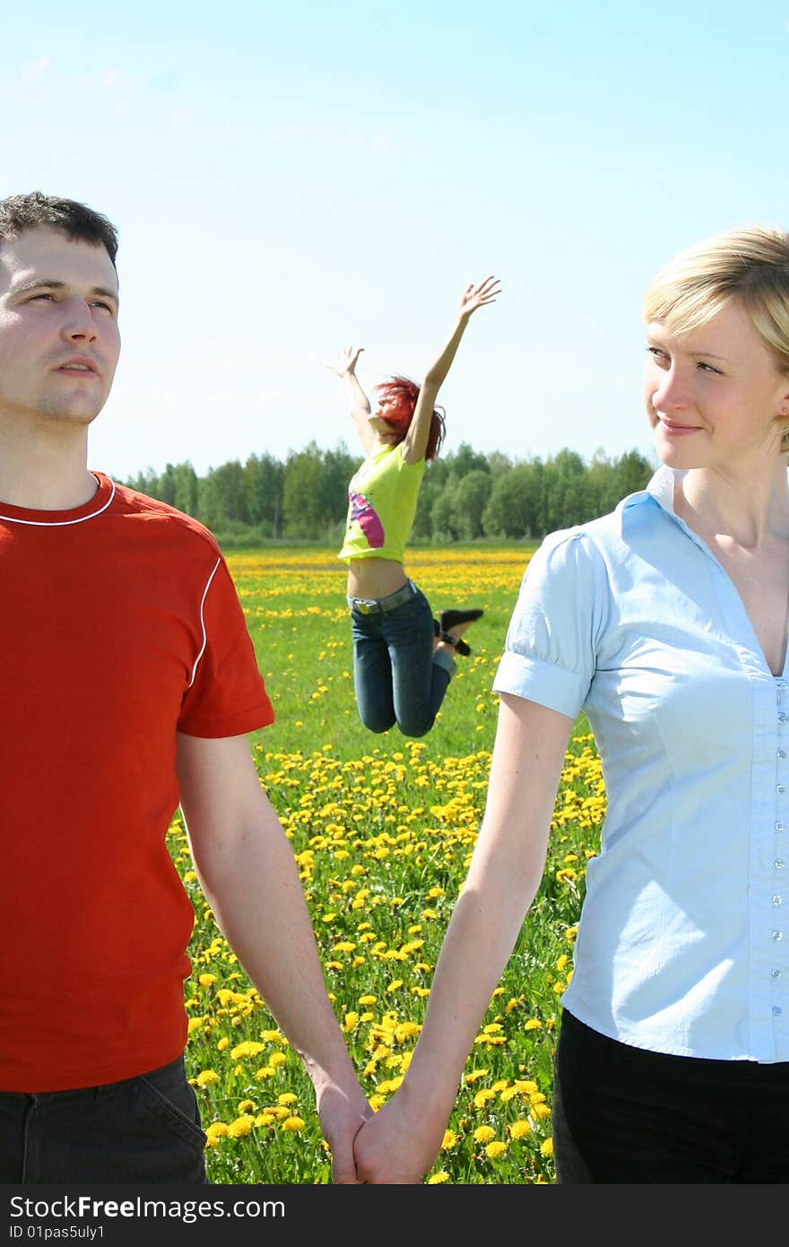 Young friends having fun outdoors. Young friends having fun outdoors