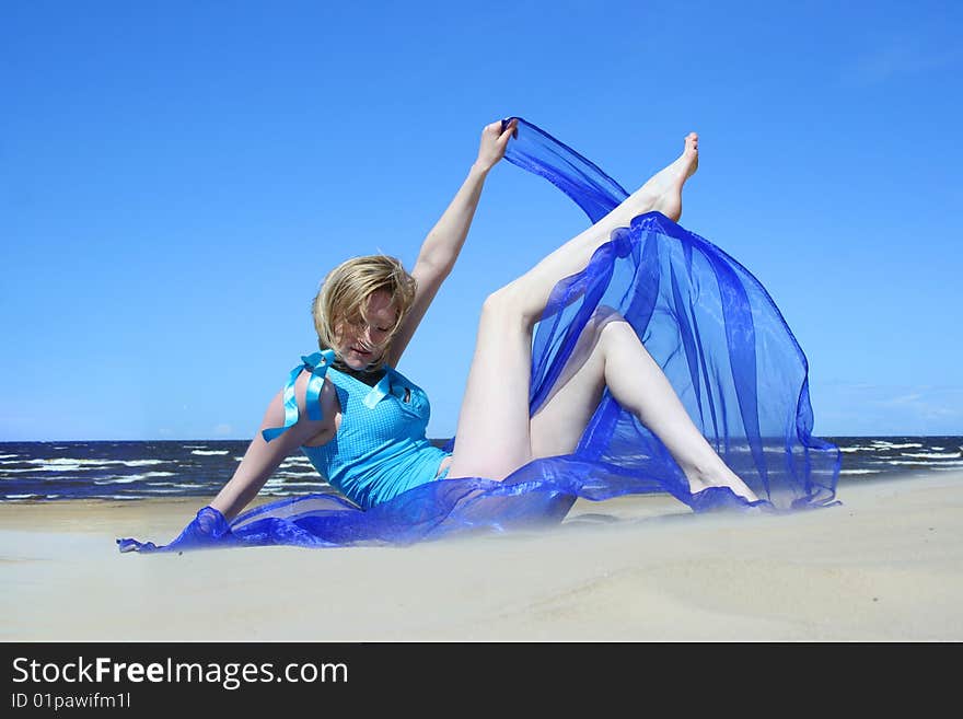 young girl on the beach. young girl on the beach