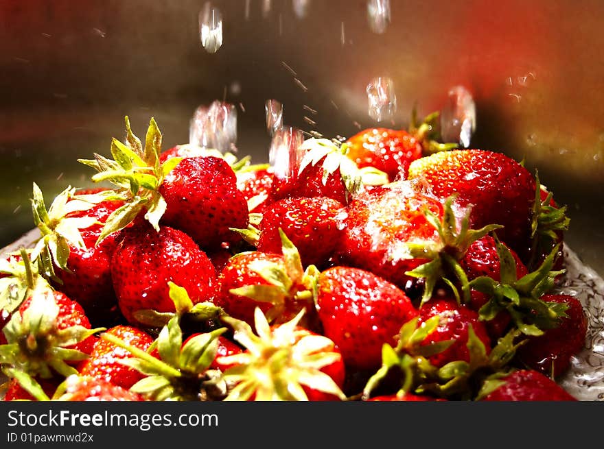 Fresh summer strawberry on colored background. Fresh summer strawberry on colored background