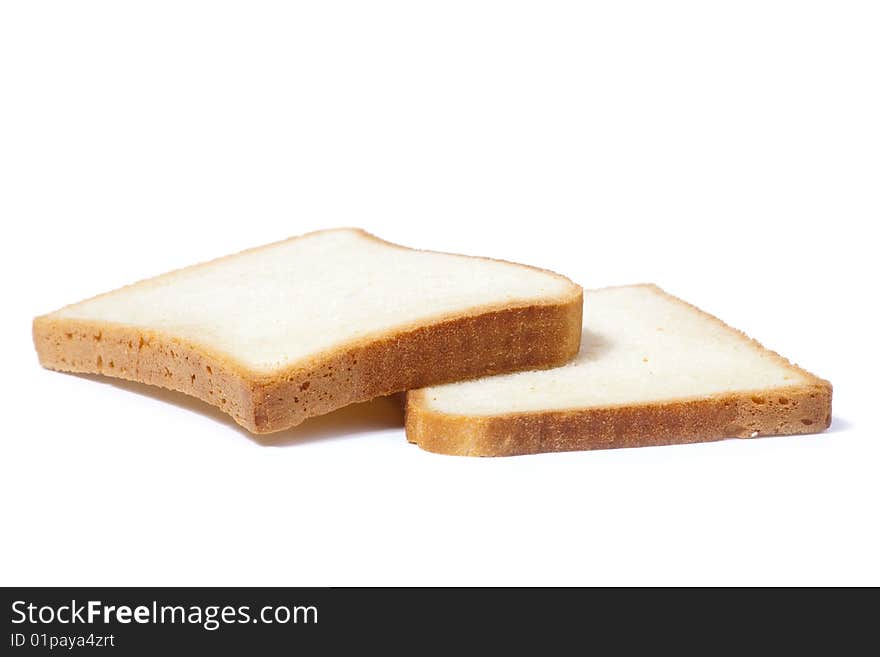 Bread slices isolated on a white background