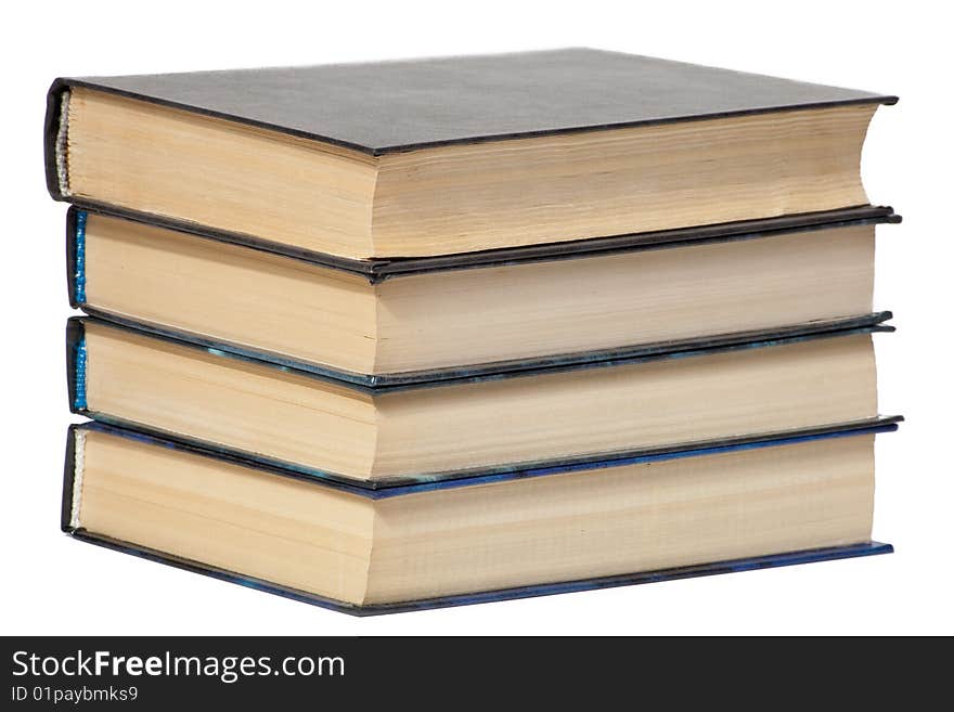 Pile of books isolated on a white background