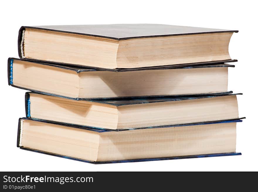 Pile of books isolated on a white background