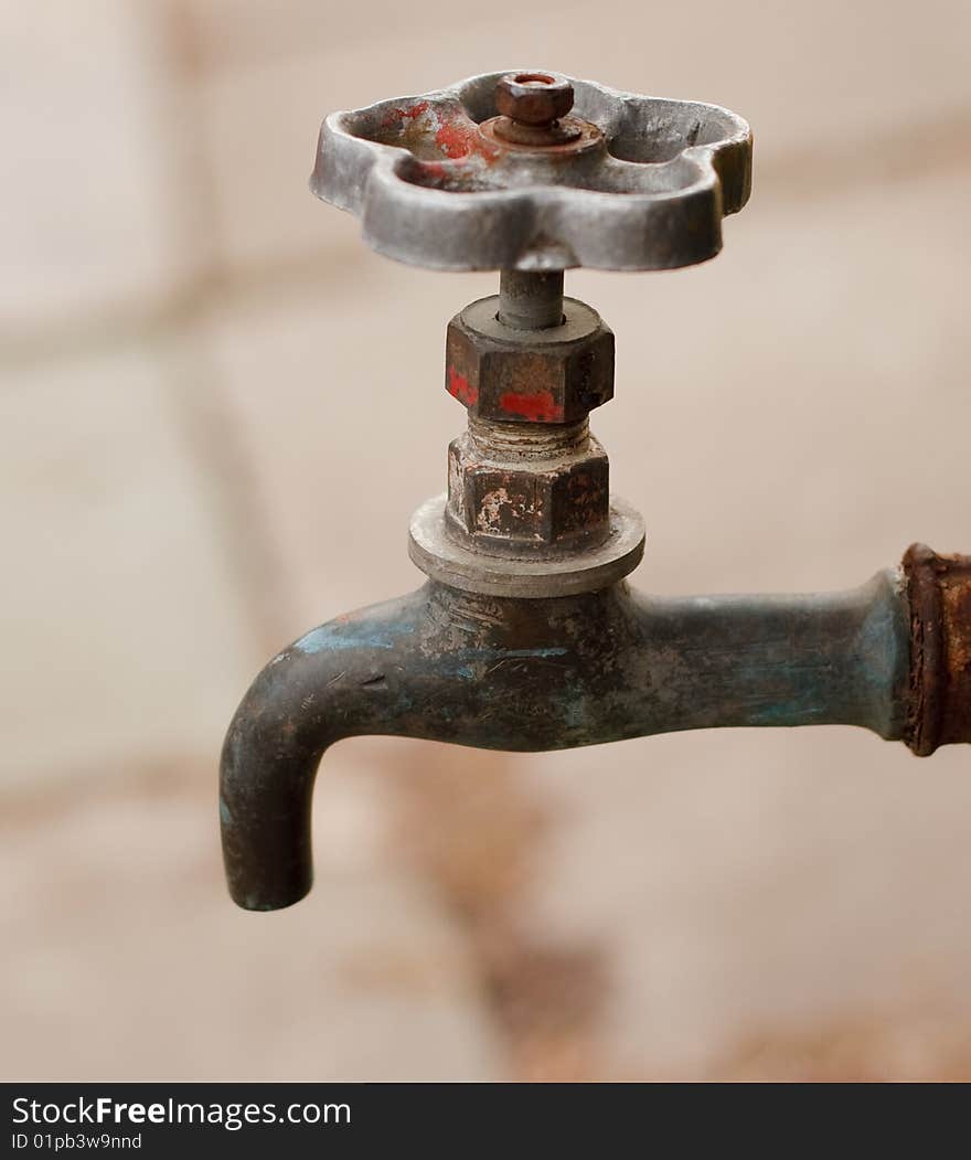 Old tap. This photo is made near Moscow on April, 26 2009