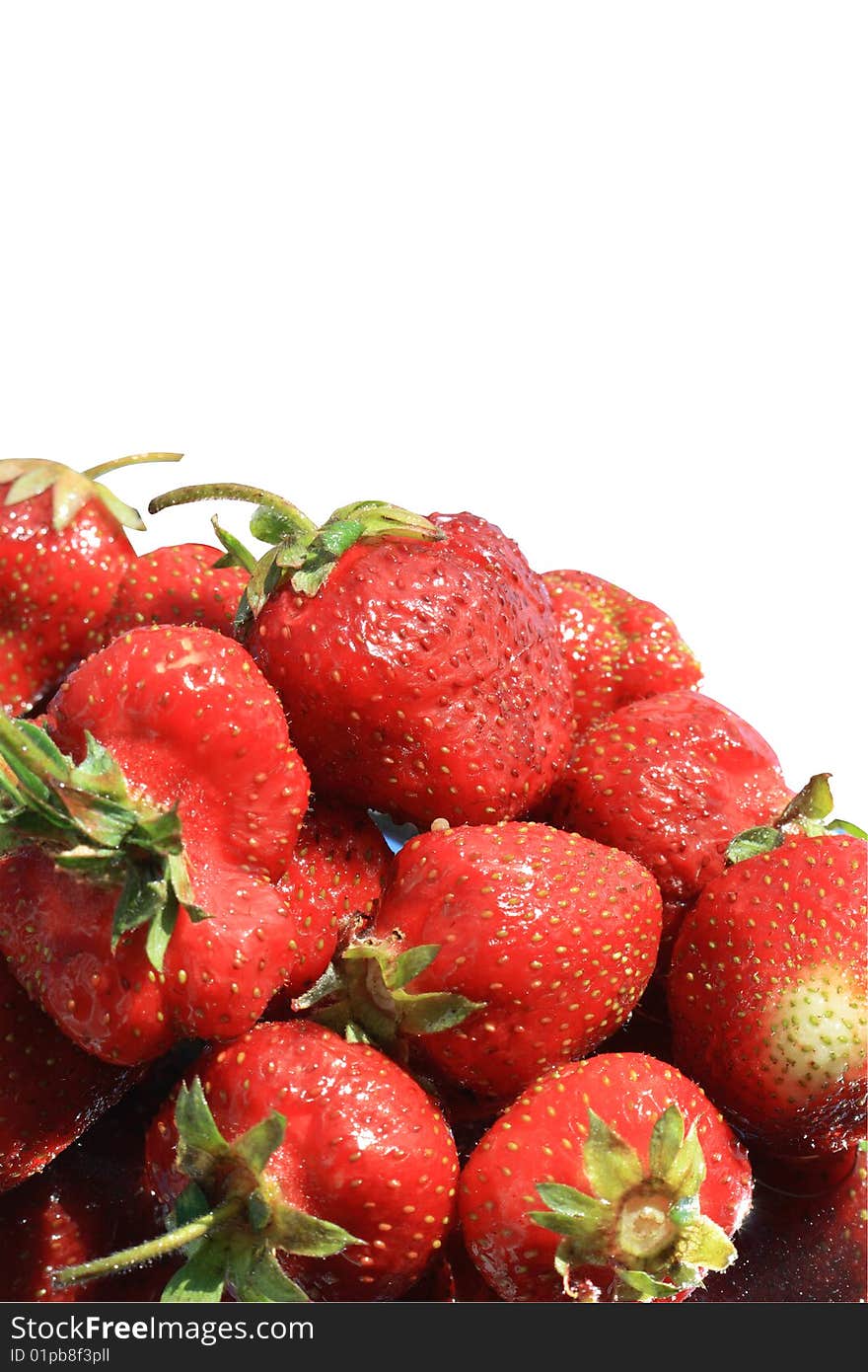 Strawberries on white background isolated with clipping path