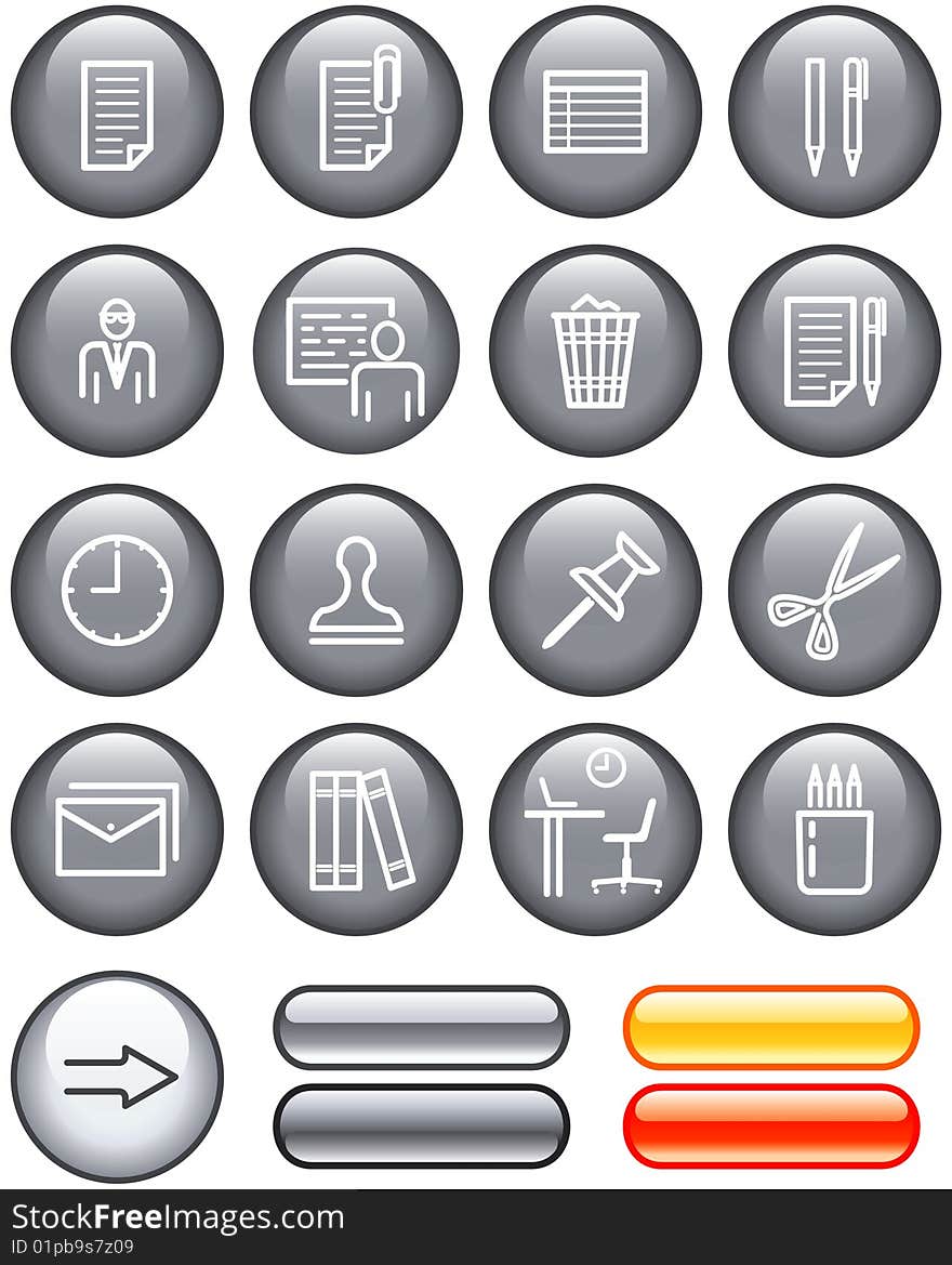 Web Icons Set - Office (Vector)