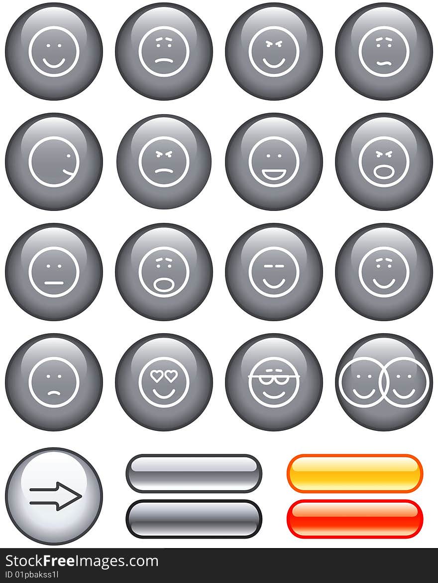 Icon Set- Smileys (Vector)