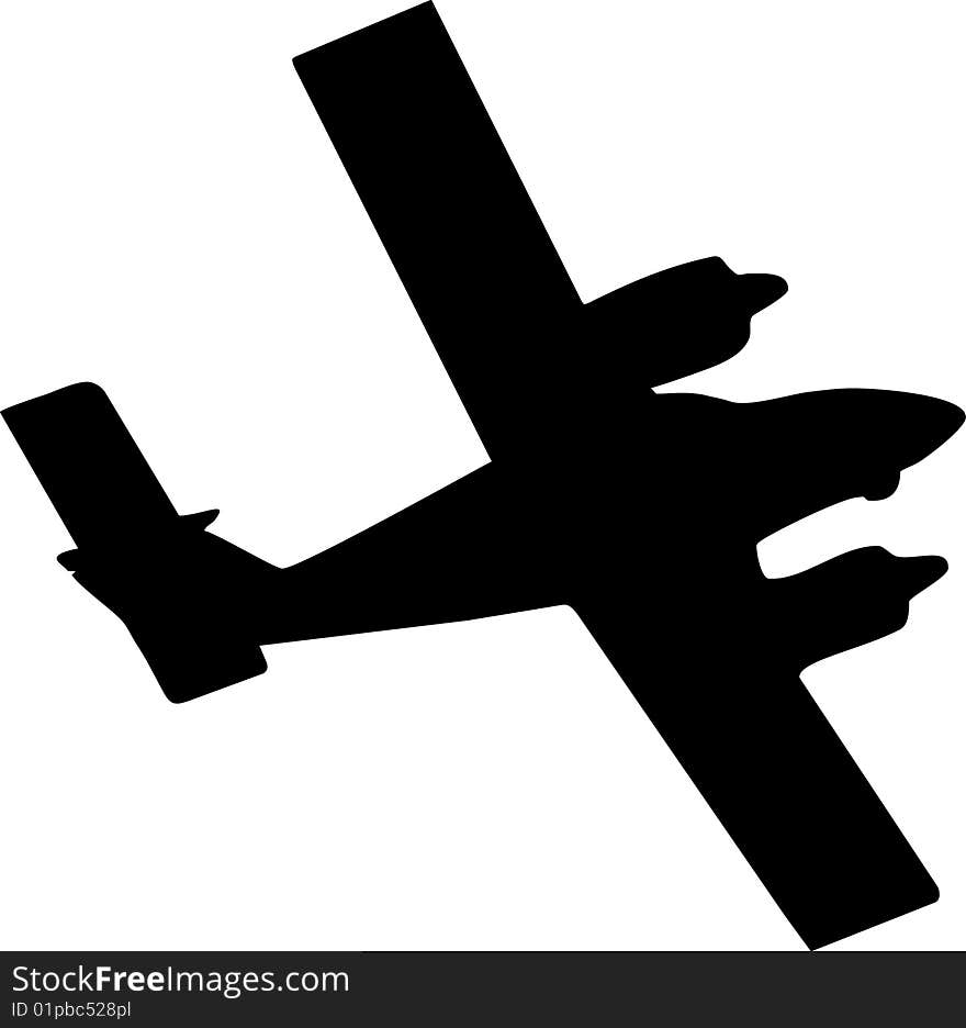 Illustration of an airplane flying. Illustration of an airplane flying