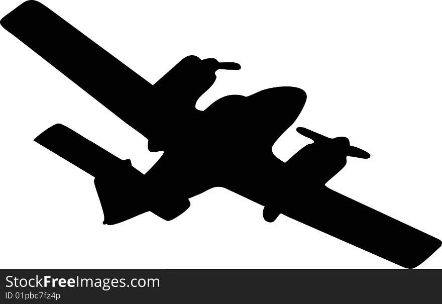 Illustration of an airplane flying. Illustration of an airplane flying