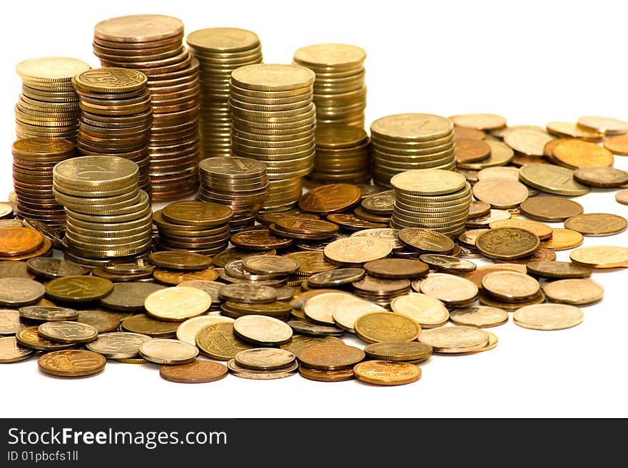 Coins isolated on a white background