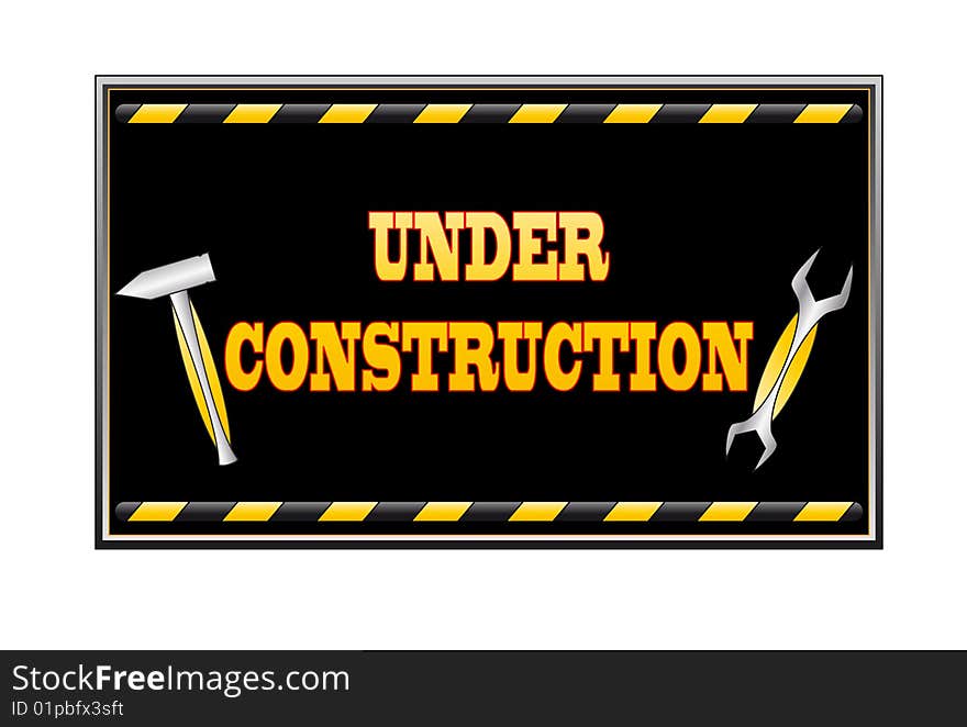 Under construction board. (vector is available)