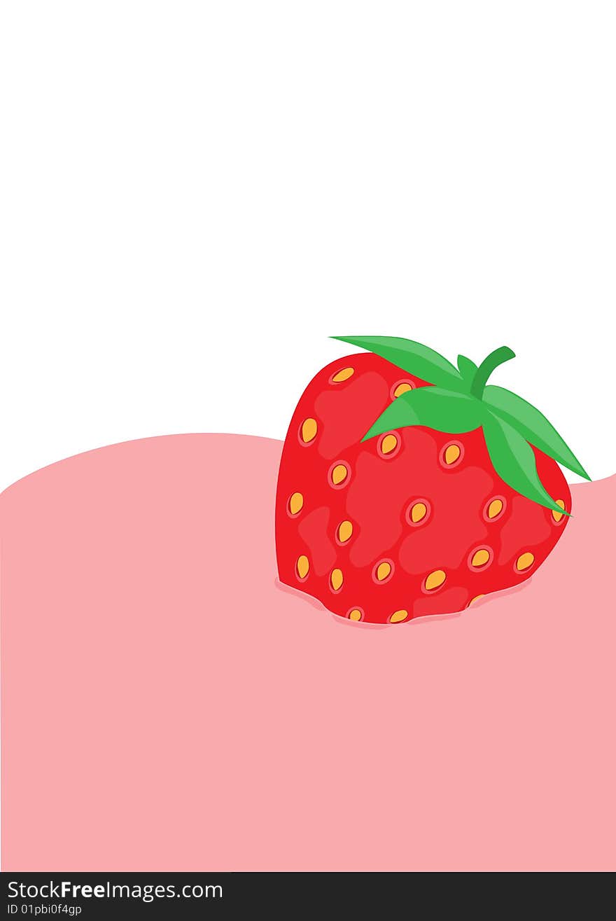 Strawberry in yoghurt