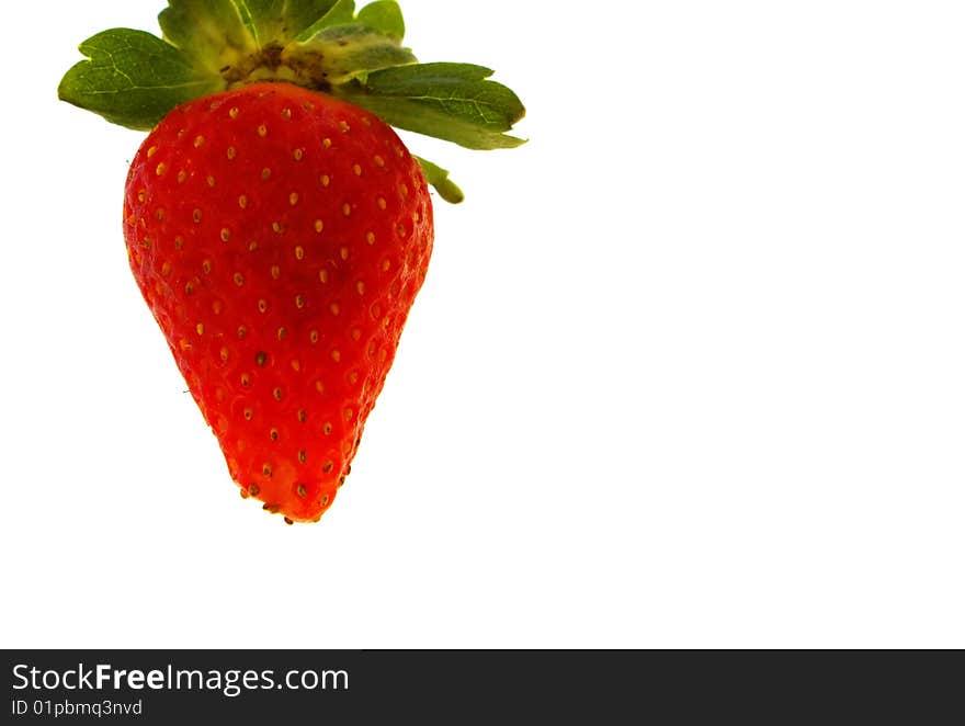 A delicious strawberry isolated on white background