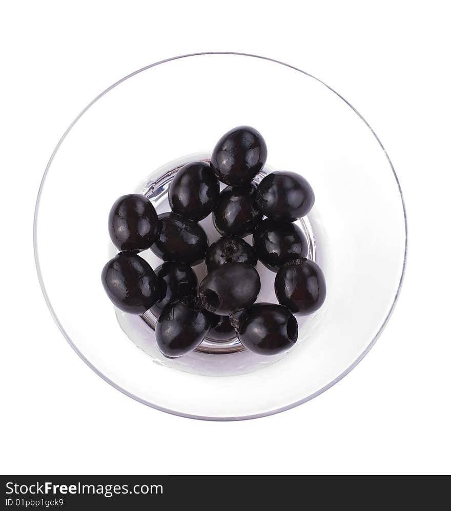 Olives black on a white background. Olives black on a white background