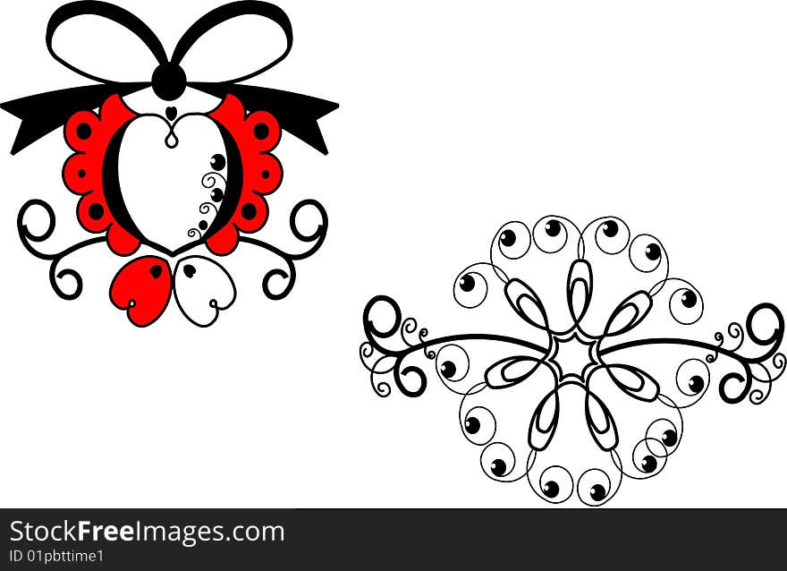 Vector illustration of two design elements. Vector illustration of two design elements