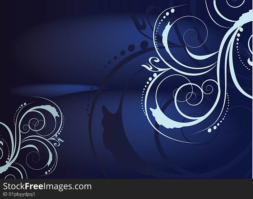 Blue and white decorative design