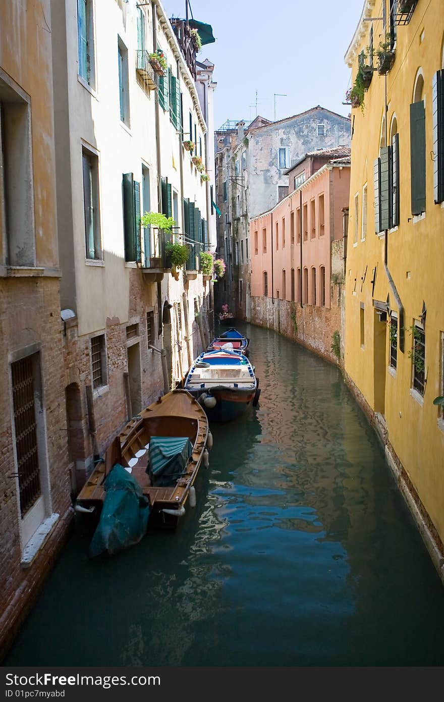 Venice channel in the summer