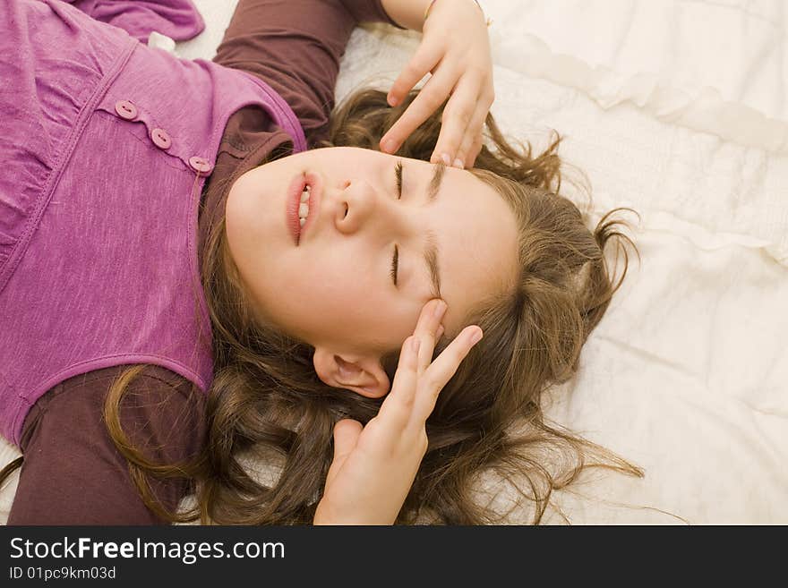 Girl Lying In Bed