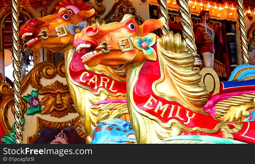 A Pair of Fun Fair Carousel Horses.