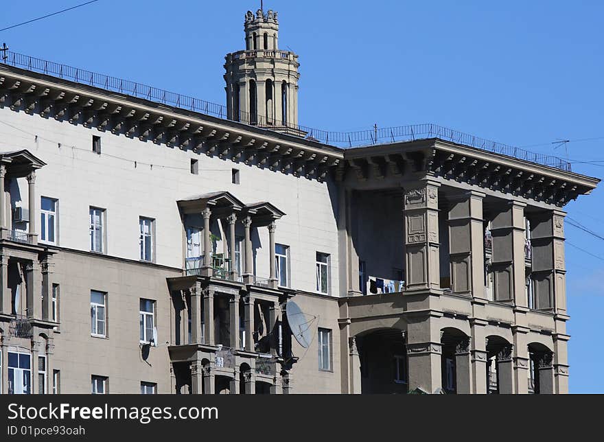 Facade of historical Moscow building. Facade of historical Moscow building