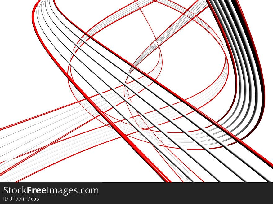 Abstract 3d render of stripes