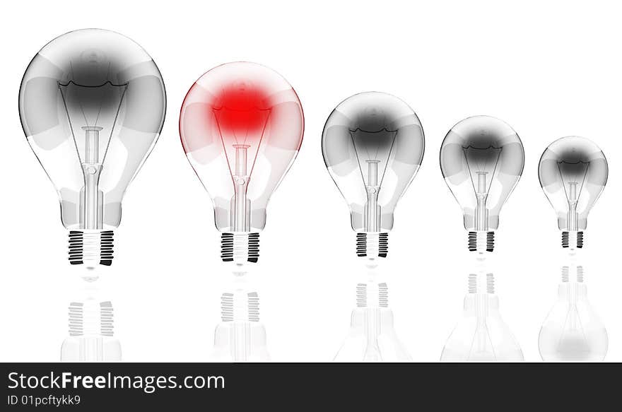 Light Bulbs on white background. Light Bulbs on white background