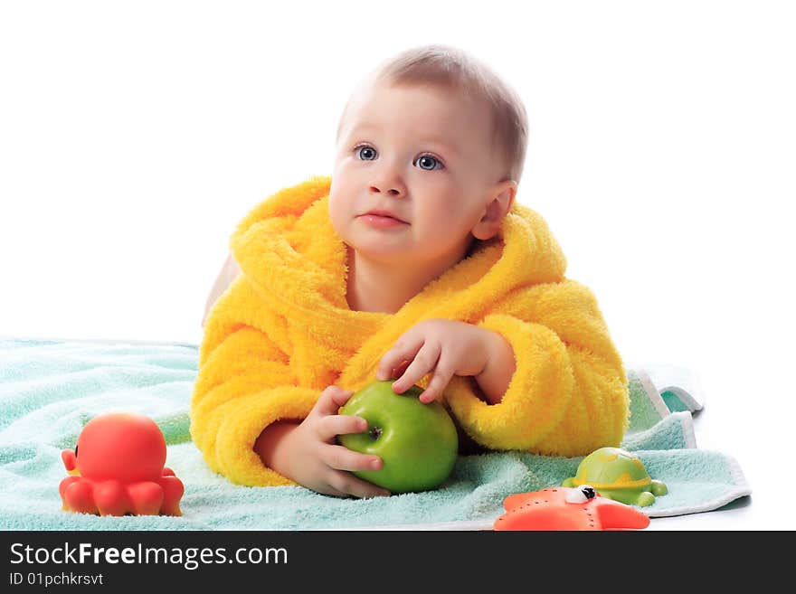 Beautiful baby. Shot in studio. Isolated on white. Beautiful baby. Shot in studio. Isolated on white.