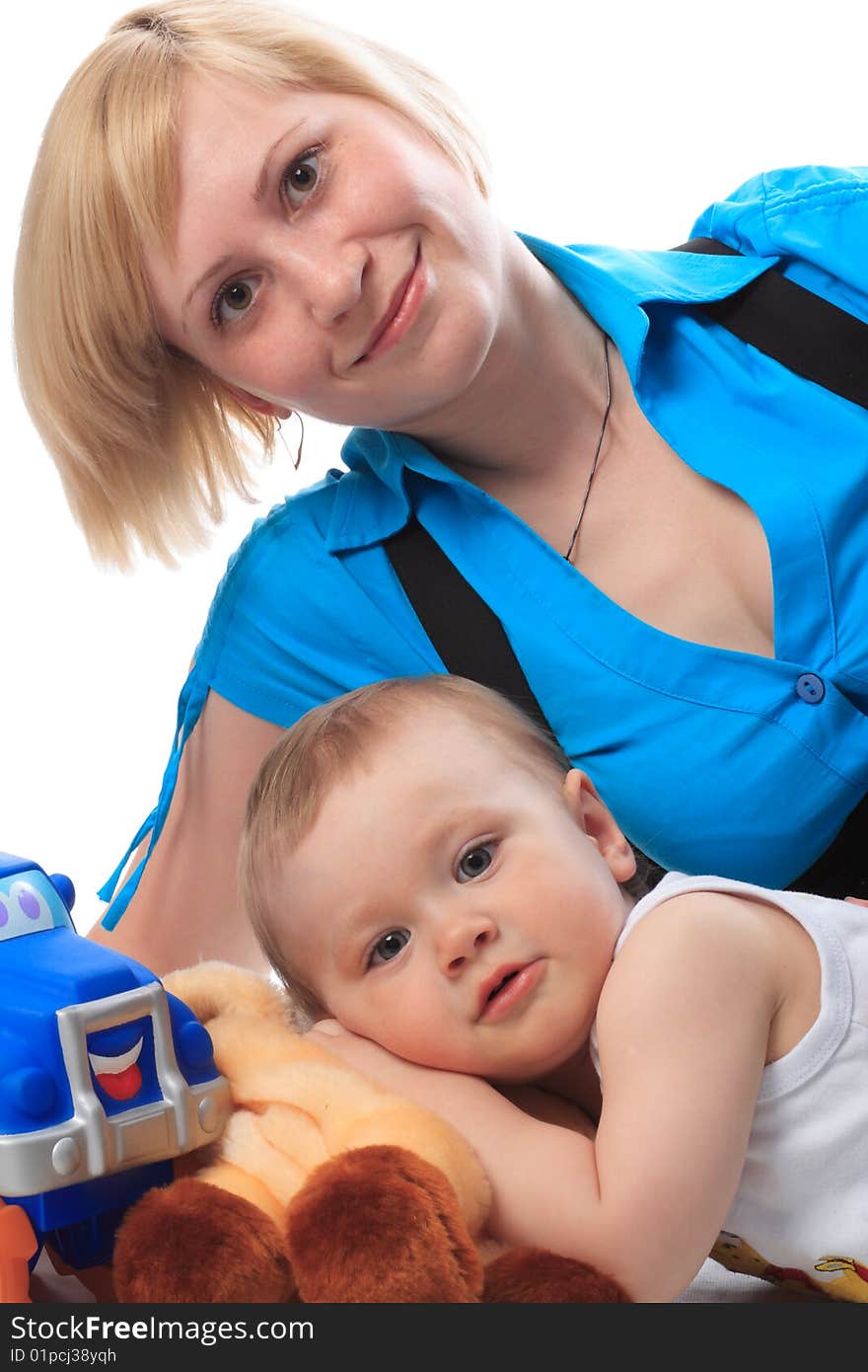 Portrait of a happy mother with her son. Portrait of a happy mother with her son.