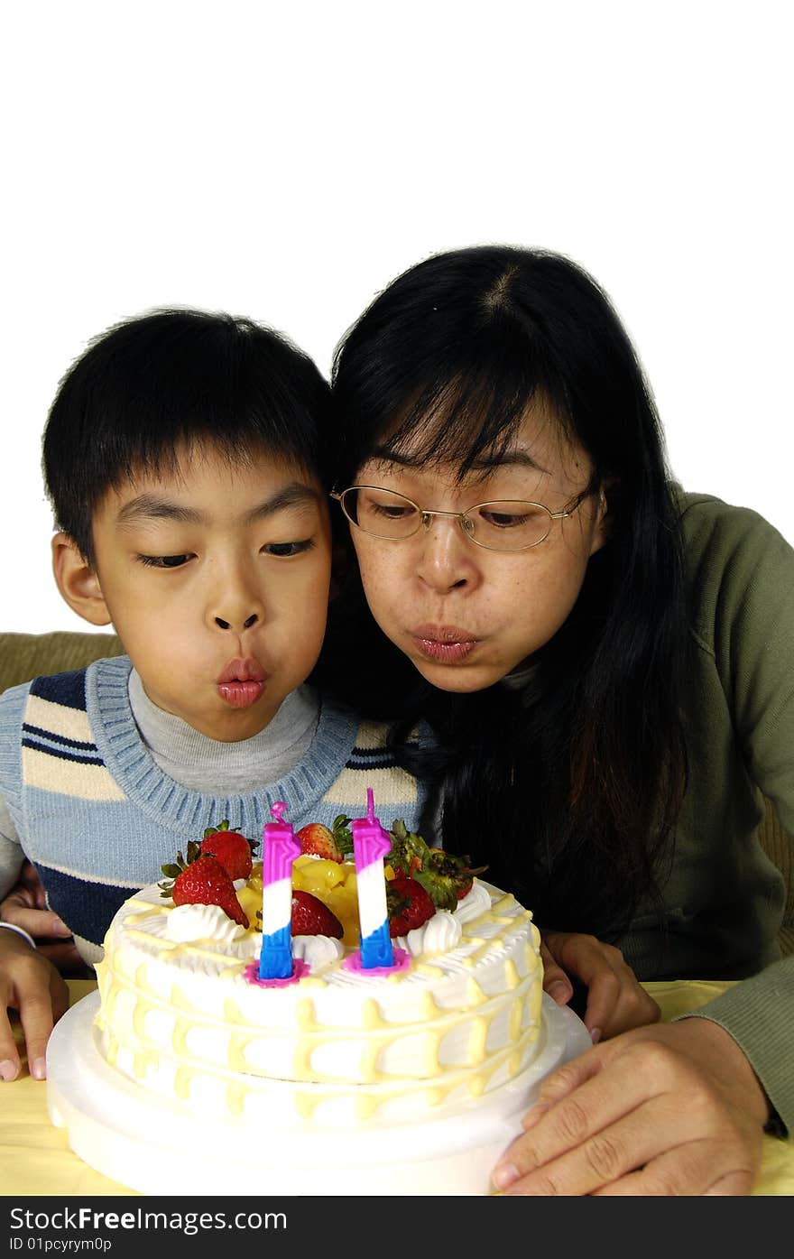 Happy family celebrating a birthday