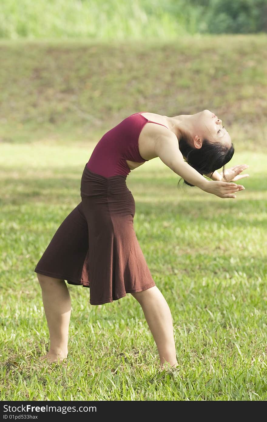 Portrait of asian ballet dancer outdoor