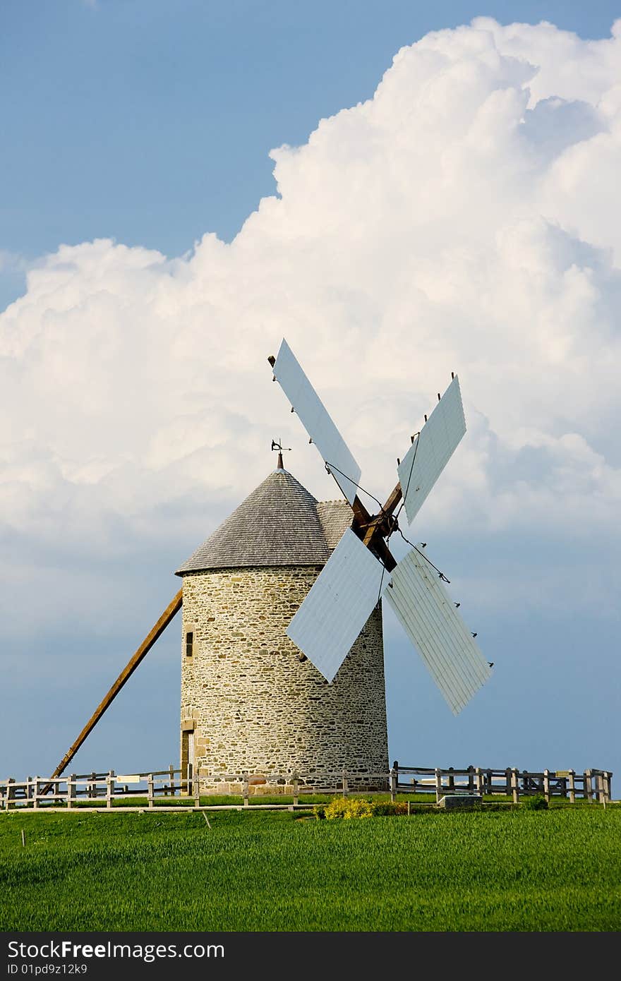 Windmill, Moidrey, Brittany, France