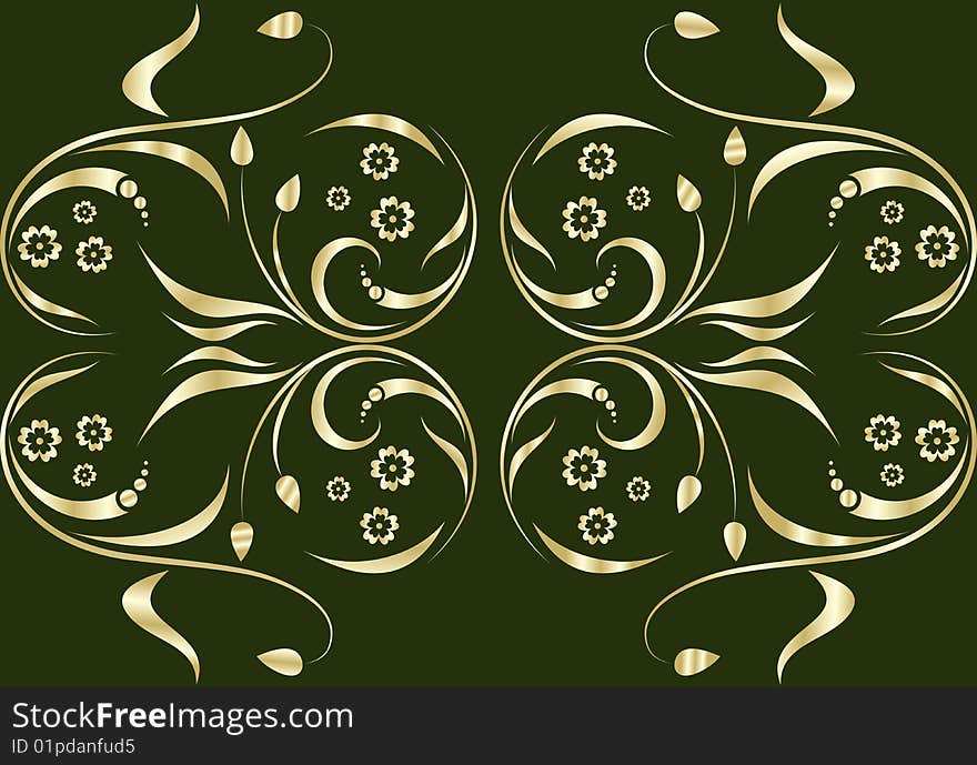 Gold ornate seamless texture for design (vector)