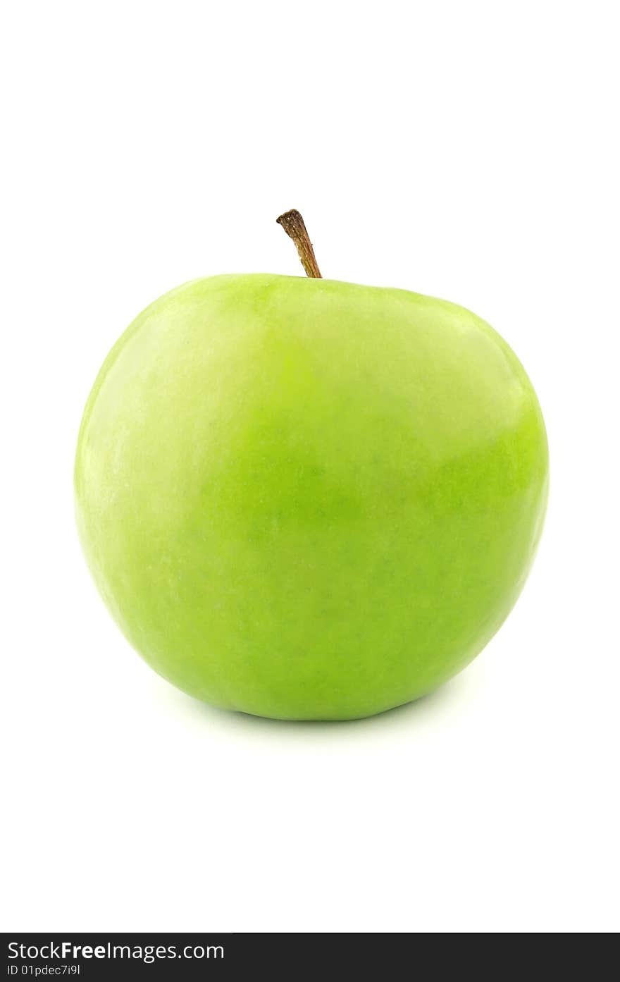 Green apple on a white background