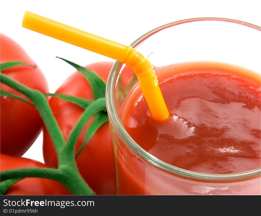 Tomato juice and tomato close-up