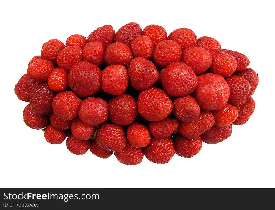 Pile of strawberries with clipping path. Pile of strawberries with clipping path