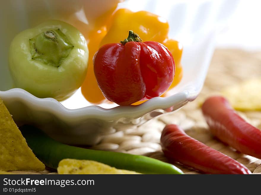 Different kind of peppers's still life. Different kind of peppers's still life