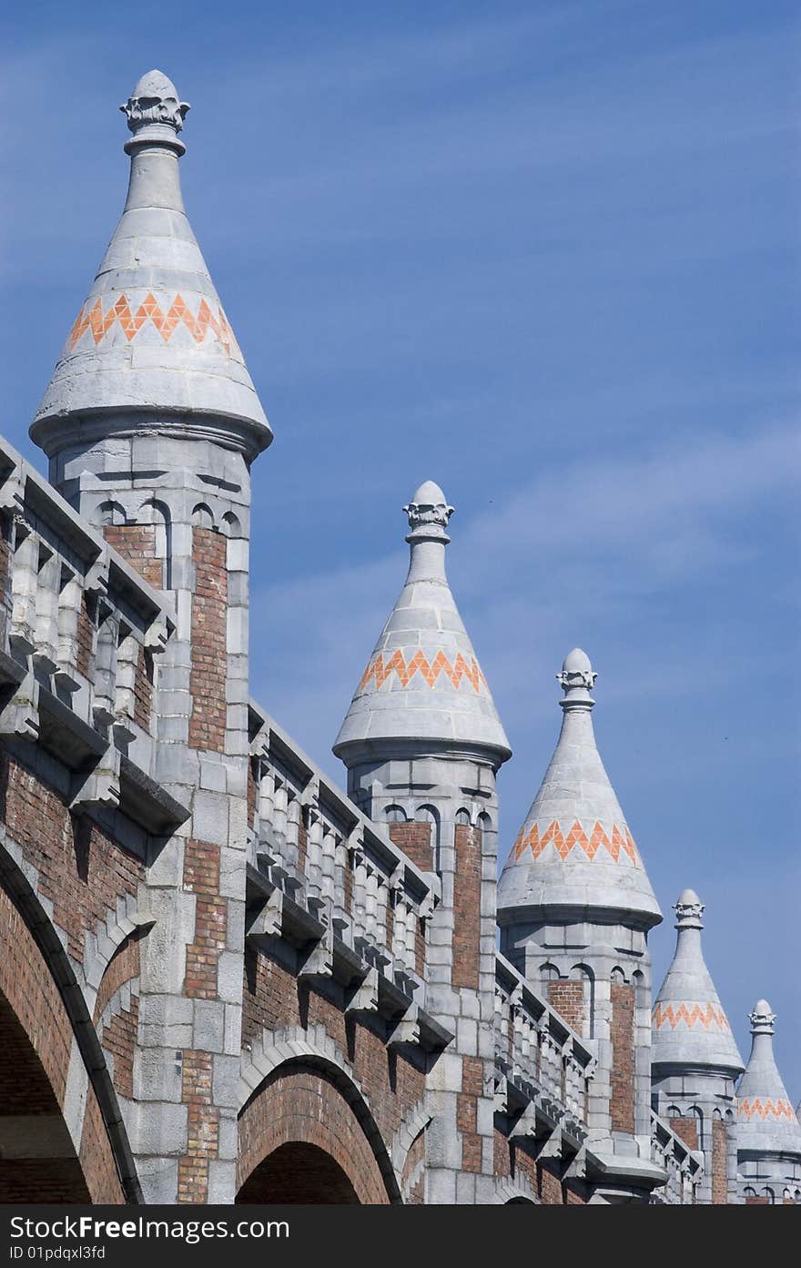 Ramparts along the train line to the central station in Antwerp, Belgium