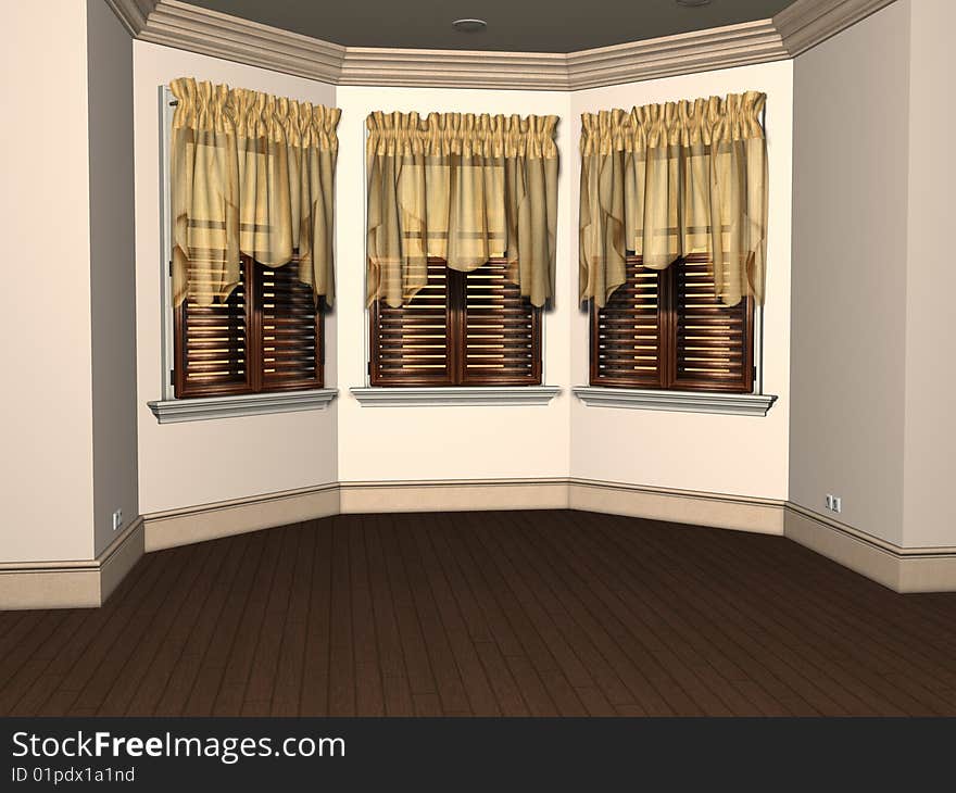 3D render of Empty Breakfast Nook