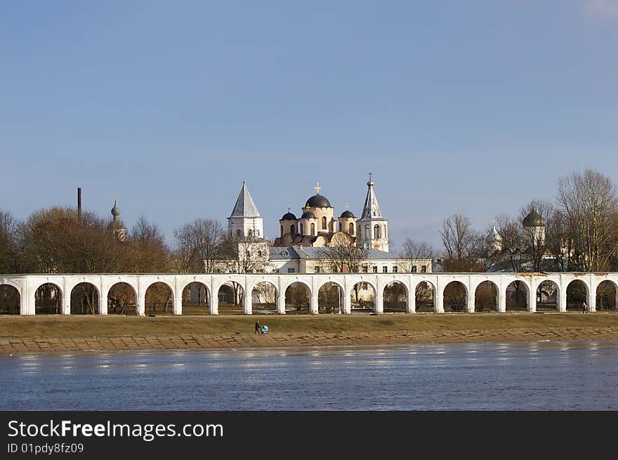 Torgovii rjad in Vekikii Novgorod town. Torgovii rjad in Vekikii Novgorod town