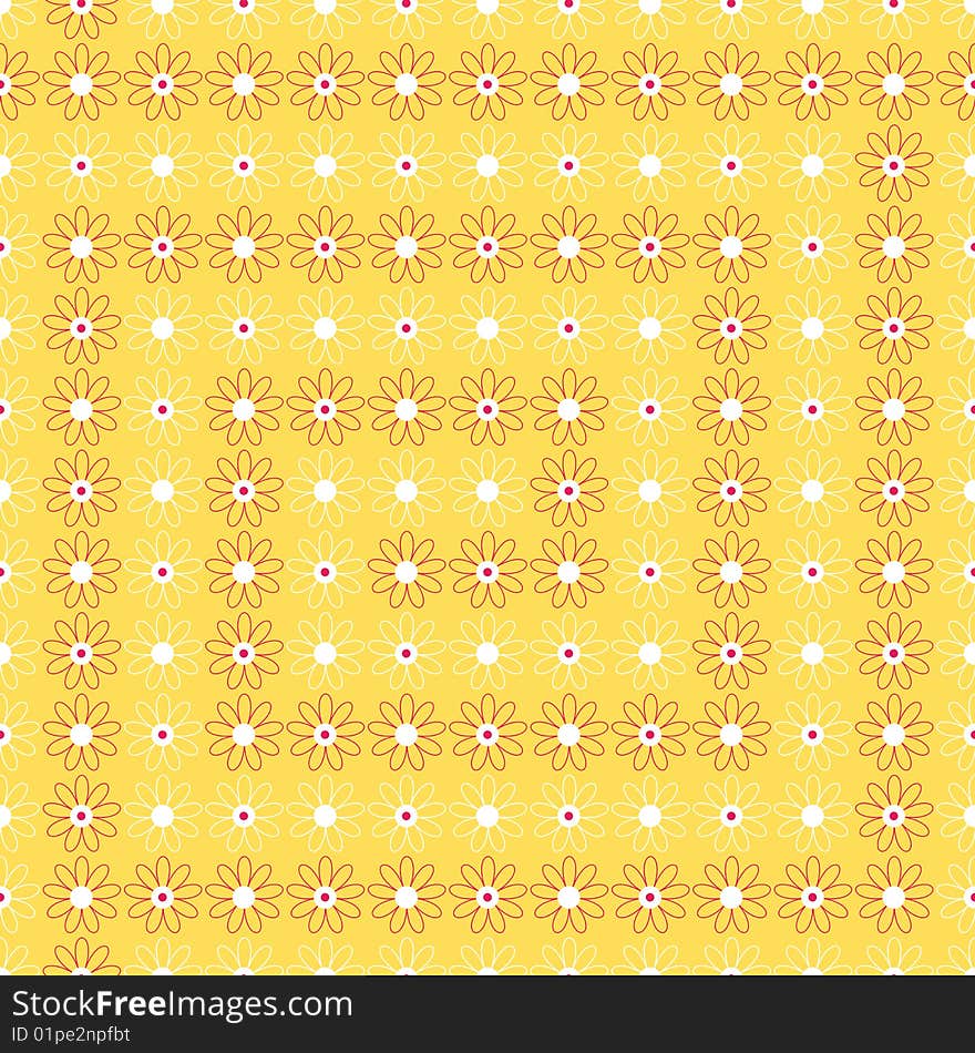 Floral seamless yellow  background