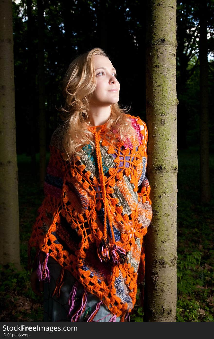 Beauty Girl Portrait In The Summer Forest