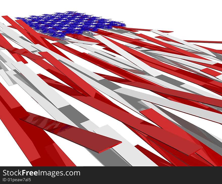 American flag�s picture over white background. American flag�s picture over white background