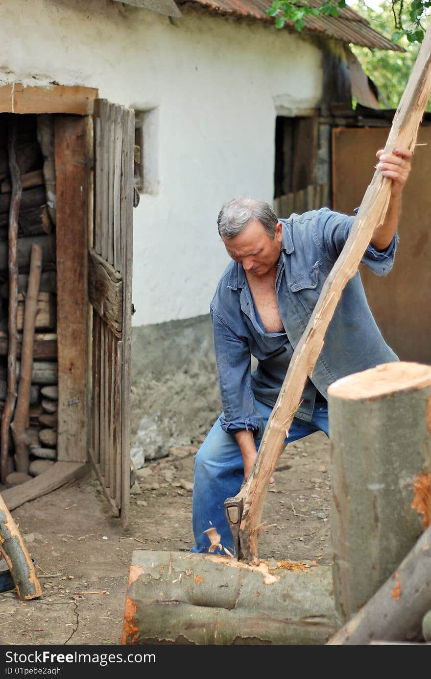 Man Chopping Woods