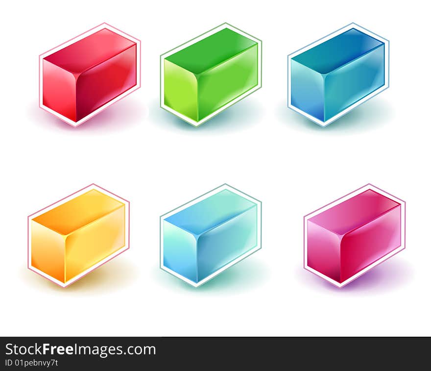 Color rectangle  on white background. Color rectangle  on white background