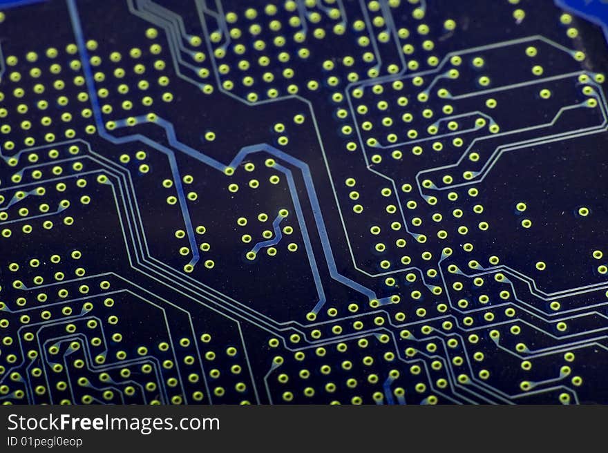 Close-up veew of the abstract microcircuit.