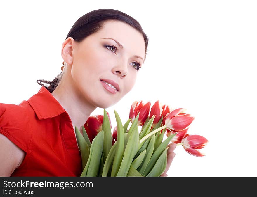 Portrait of a woman with flowers